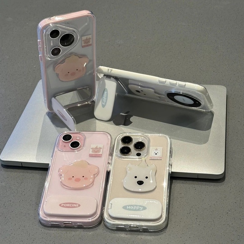 适用iPhone17ProMax粉猪西高地苹果16/15支架14/13/12手机壳软套|undefined