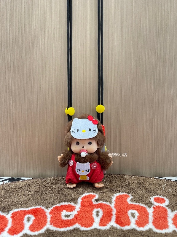 モンキーチェリー ぬいぐるみ かわいい 韓国風 クロスボディ 携帯電話バッククリップ 人形 携帯電話ケース ストラップ付き|undefined