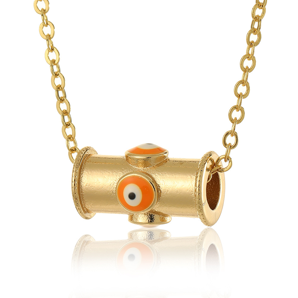 Fashion Devilu0027S Eye Copper Chain Pendant Necklace 1 Piece