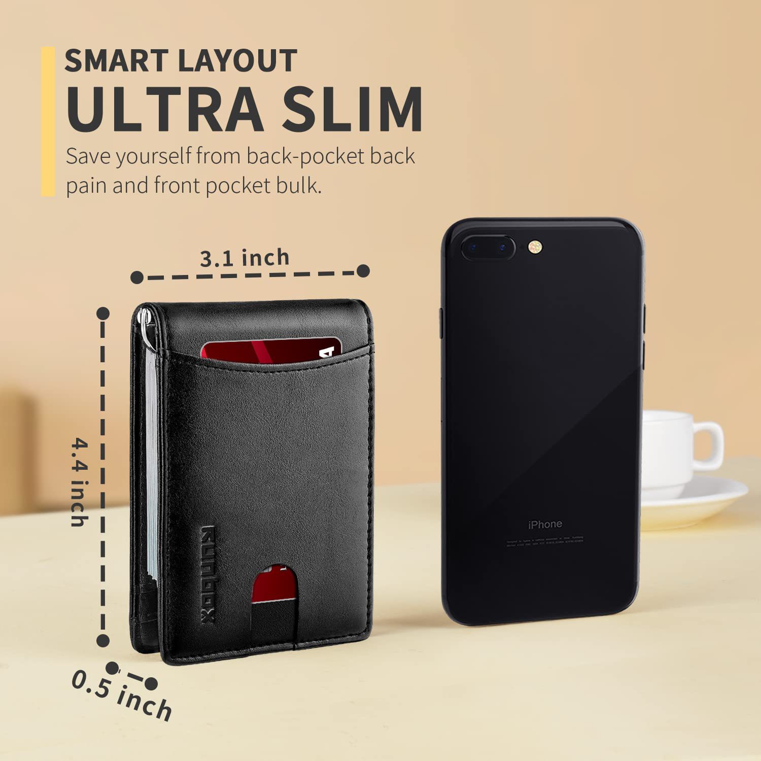 Cartera multifuncional estilo empresarial para hombre de Amazon con múltiples ranuras para tarjetas, tarjetero plegable para billetes, cartera de cuero ultrafina antirrobo