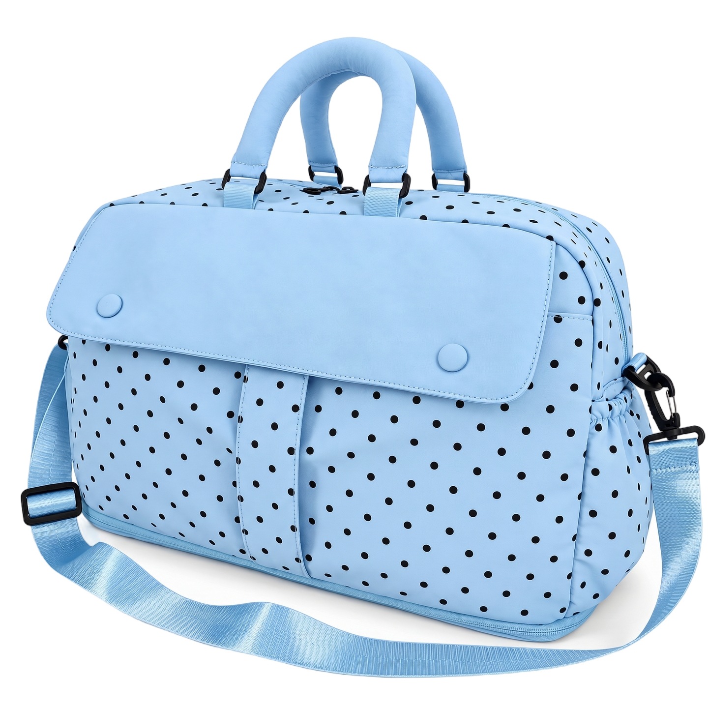Polka dot travel bag women, large capacity, trolley sleeve
