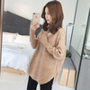 Scarf, sweater, knitted winter top, oversize, long sleeve, increased thickness, V-neckline