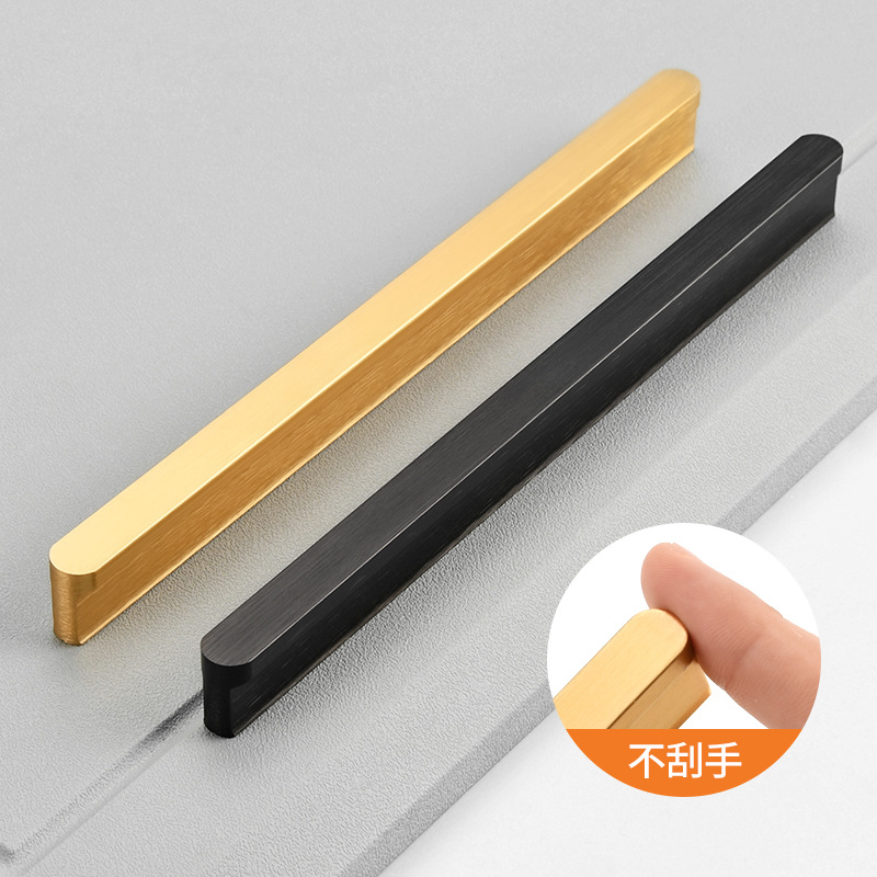 廠家直銷T型圓頭鋁合金門把手美式黑色鞋櫃衣櫃櫥櫃加長櫃門拉手