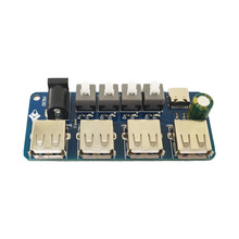电源扩展模块 按键控制 5V电源 4路USB分电板 供电集线器