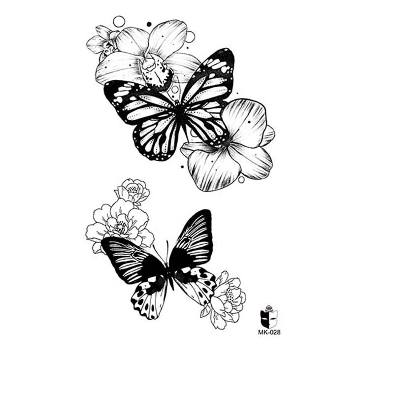 Animal blanco y negro desechable pegatinas de tatuaje belleza pegatinas de tatuaje moda estética patrón de personalidad dama pegatinas de tatuaje