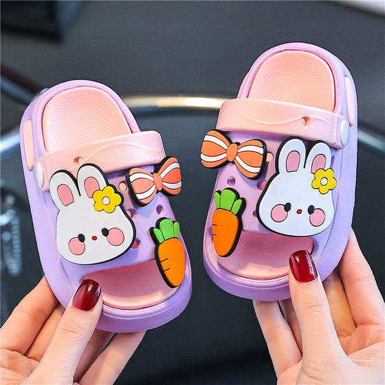 Children's Sandals and Slippers Summer Cartoon Cute Soft Bottom Non-slip EVA Boys and Girls Children Home Baby Slippers