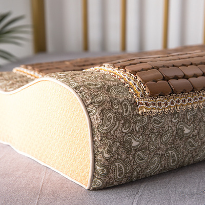 2021夏季新款记忆棉枕竹片凉席磁铁护颈枕|ms