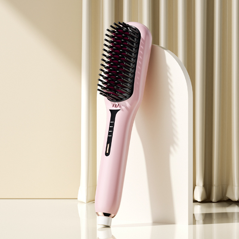 Chigo ストレートヘアコーム、ふわふわ、ハイスカル、マイナスイオン、髪を傷めない、スタイリング長持ち、カーリングとストレート両用ポータブルヘアアイロン|undefined