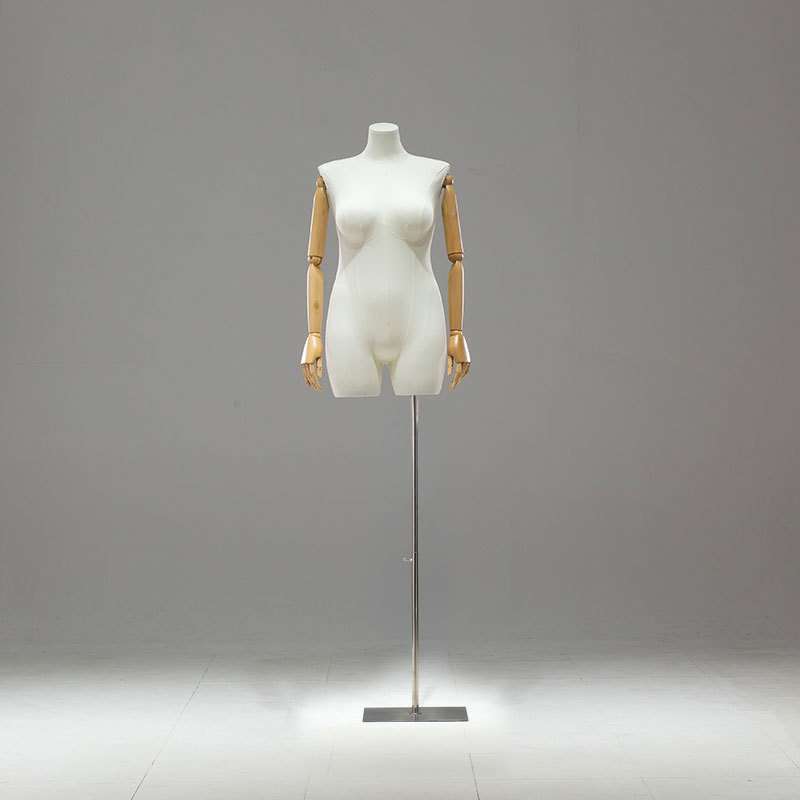Maniquí Femenino de Talla Grande de Busto de Madera para Escaparate