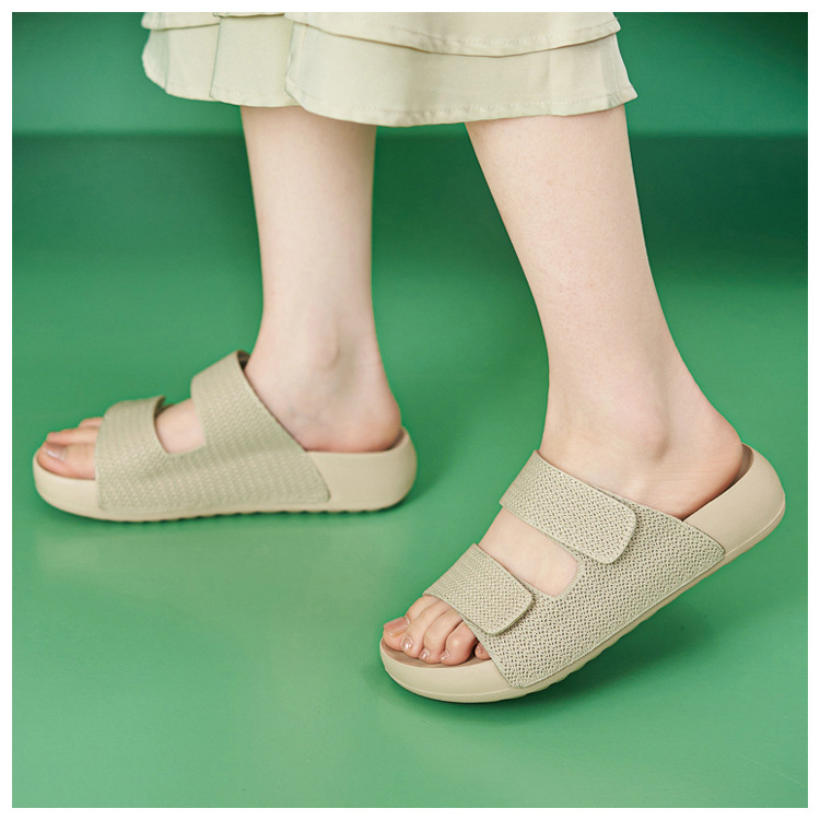 Dép sandal nữ quai chữ V đế dày EVA chống trượt — màu đen, màu hồng, màu kaki, màu mơ chi tiết 12