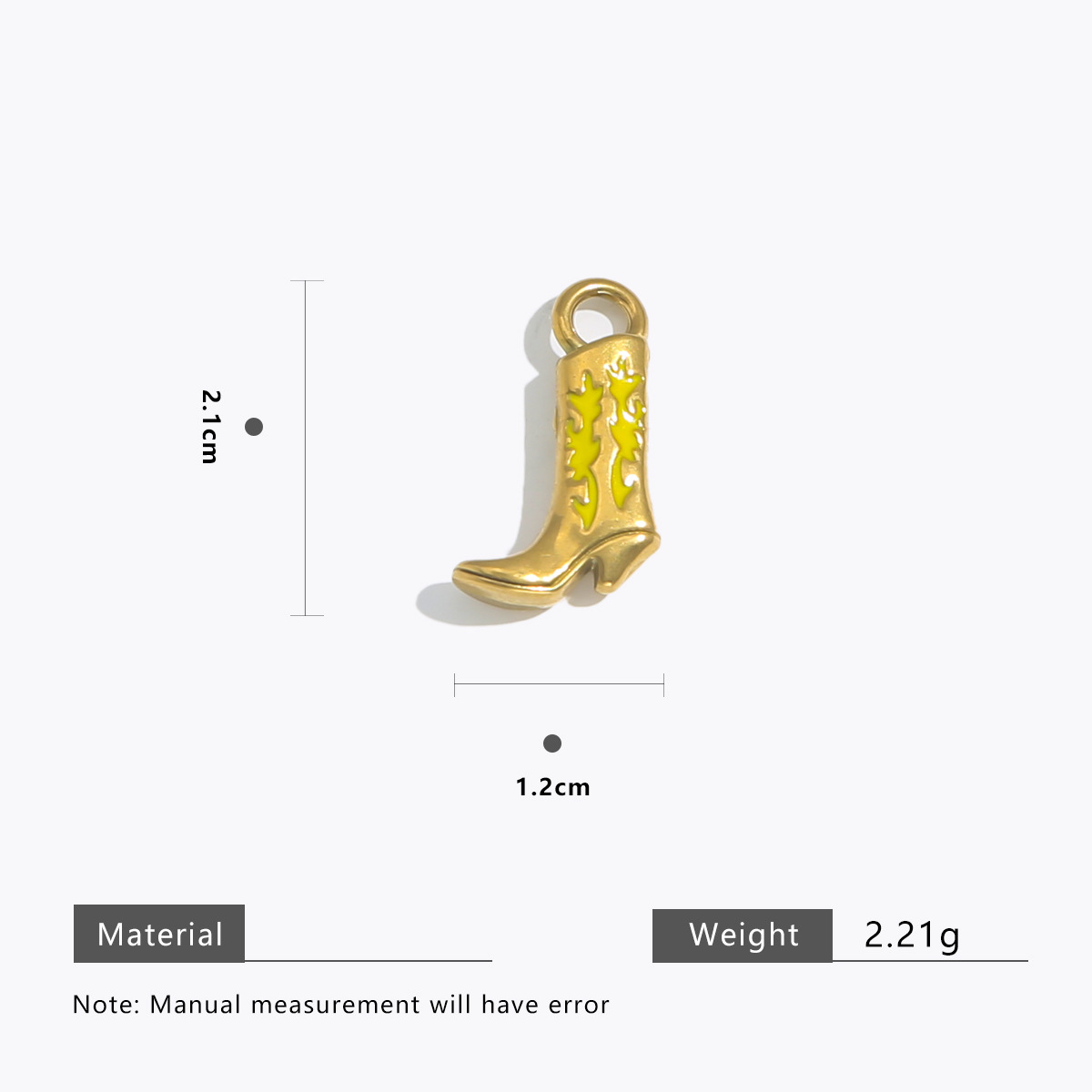 6g Weight Pendant Jewelry Making Type Charms Classification 5 PCS/Package Quantity 304 Stainless Steel Material Boots Pattern All Seasons Season Plating Design Retro, Classic Style Style 5 PCS/Package 304 Stainless Steel Boots Pendant Charms 20