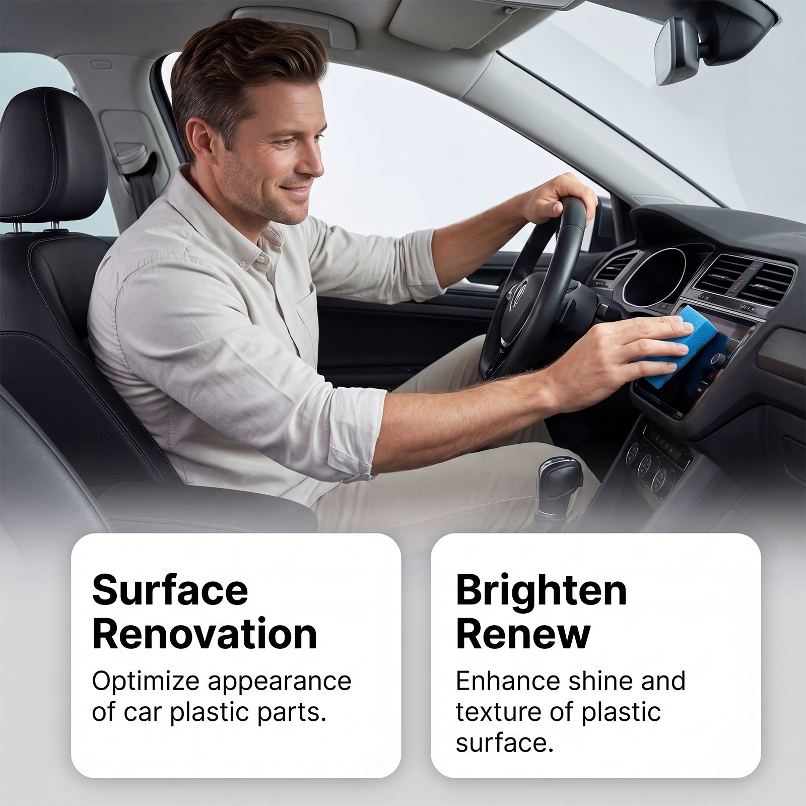 Car Plastic Refurbishment Agent, Interior Whitening Remover, Blackening and Brightening Agent, Anti-Aging Daily Care and Maintenance Cleaner