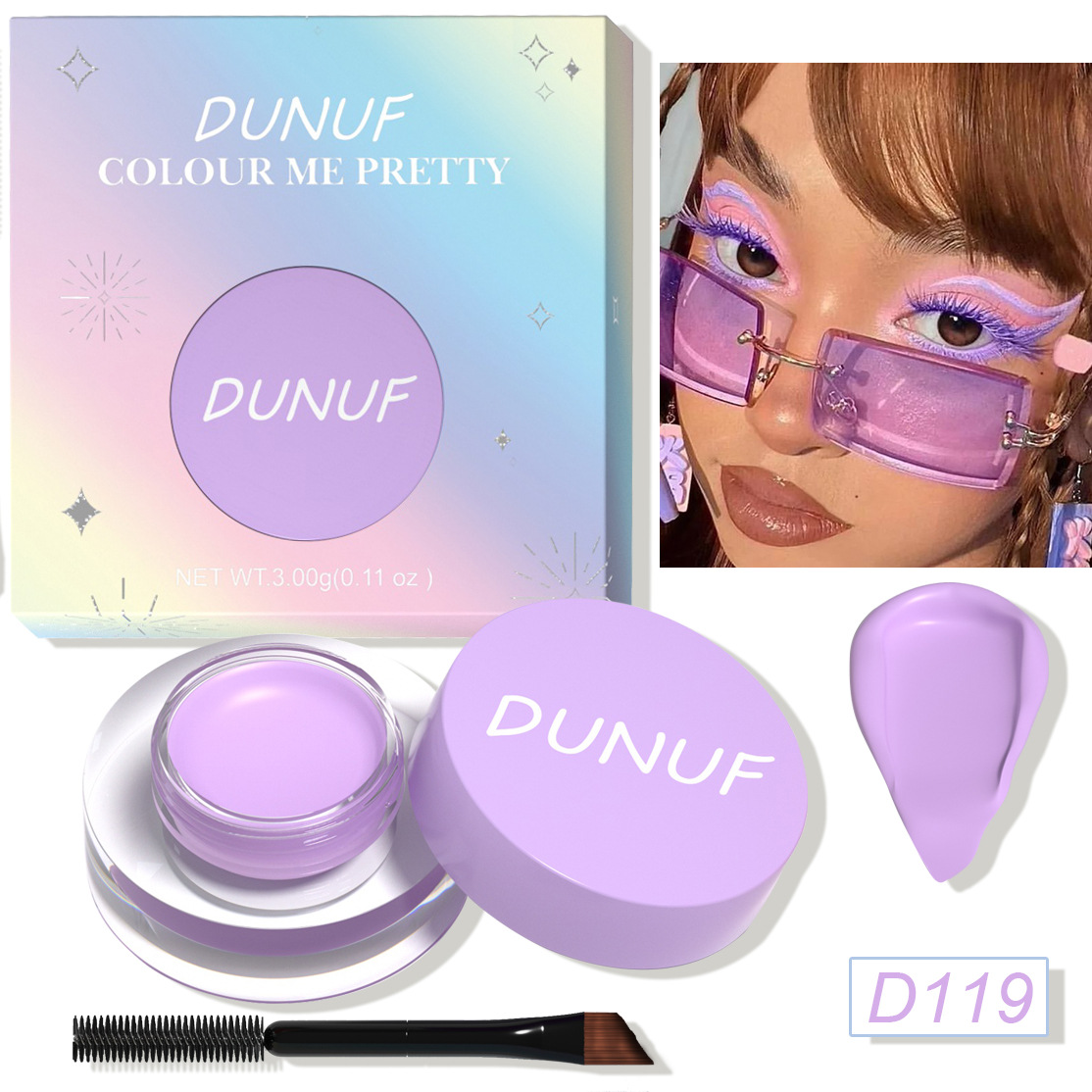 DUNUF 12 Face Color Waterproof Eyeshadow Long-lasting Eyeliner Matte Gloss Eyebrow Dye Universal Note Disclaimer undefined