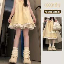 高级女童绝美小裙子学院风无袖背心两件套2026夏季新款儿童超好看