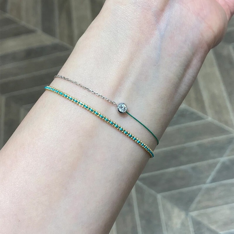 Xiaohongshu's Popular Mint Mambo Green Bracelet, Forest Style, Cool, High-End, Exquisite and Light Luxury Hand Jewelry, One Piece Drop Shipping