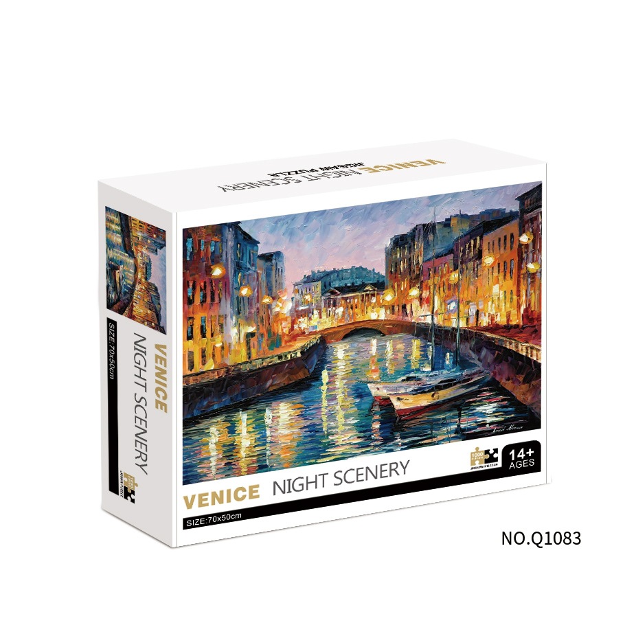 Puzzles de papel transfronterizos adultos 1000 piezas paisaje mapa de animales puzzle desempaquetado plano puzzle juguete regalo