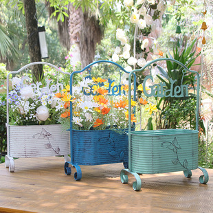 Cross-Border Flower Pots Wrought Iron Flower Stand Outdoor Garden Courtyard Gardening Landscaping Living Room Decoration Ornaments Balcony Decorations