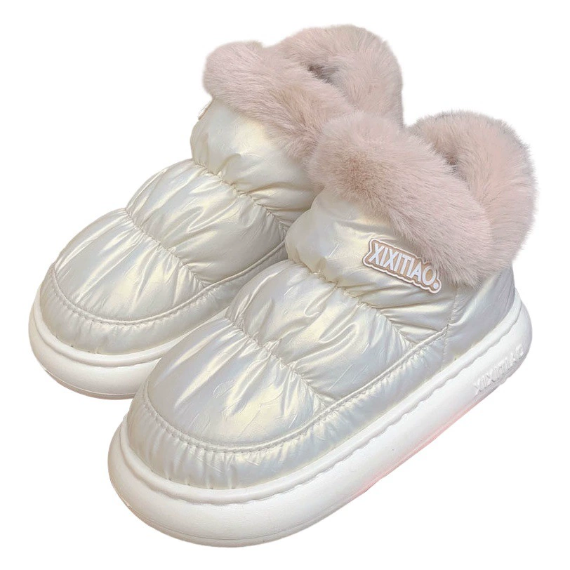 Детская модная Осенняя обувь из хлопка, зимние теплые Утепленные зимние сапоги для родителей и детей в уличном стиле на флисовой подкладке