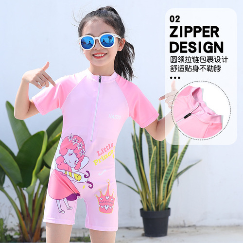 New children's swimsuit cute cartoon boys and girls small, medium and large children's swimwear baby one-piece swimsuit wholesale