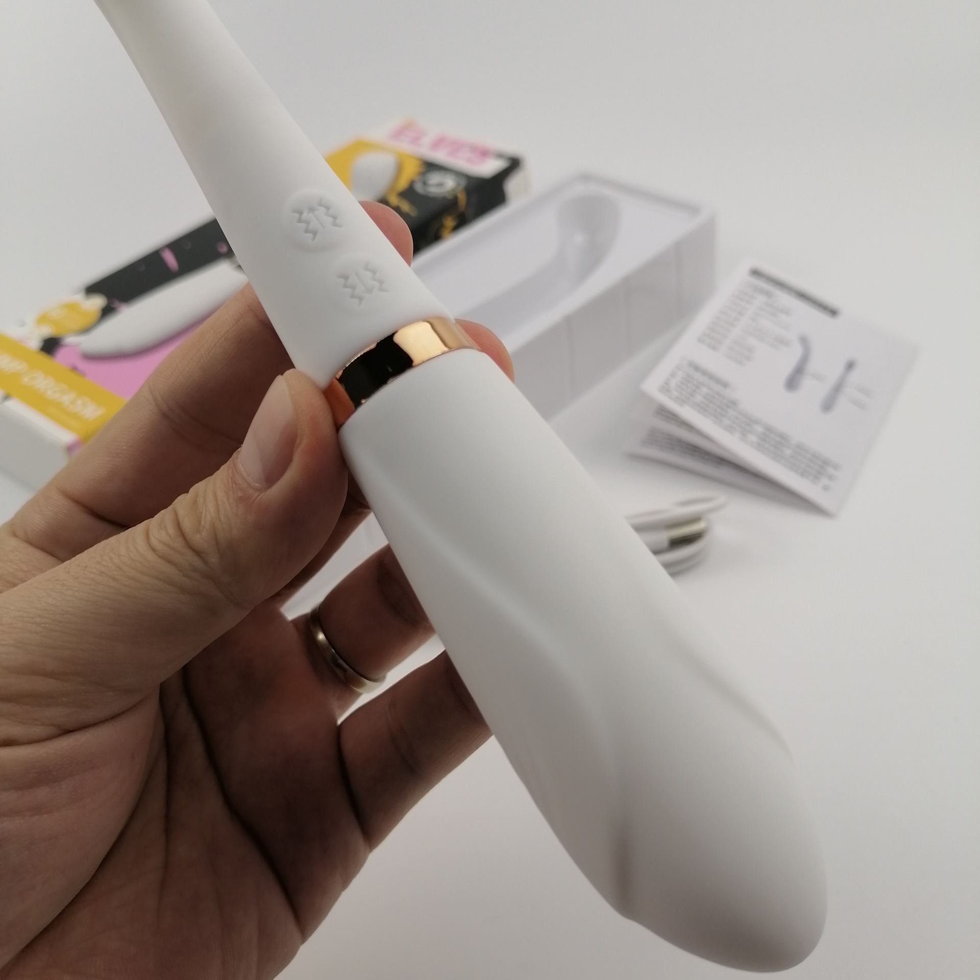 Qiaran International Elf Stylo vibrant à double tête tendance, masseur de masturbation féminine, jouet pour adultes, produits sexuels_voghion.com