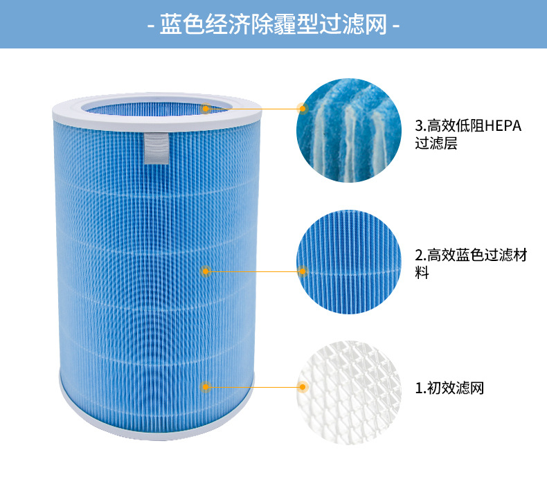 Adecuado para xiaomi purificador de aire 1/2/2s/3 Pro elemento de filtro compuesto eficiente filtro de carbón activado HEPA