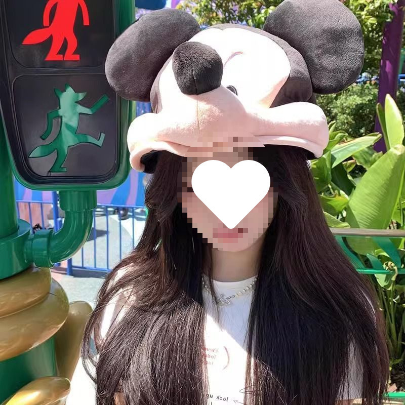 秋と冬厚く暖かいミッキーとミニーの帽子かわいい漫画旅行カップルの大きなヘッドギア耳保護帽子|undefined