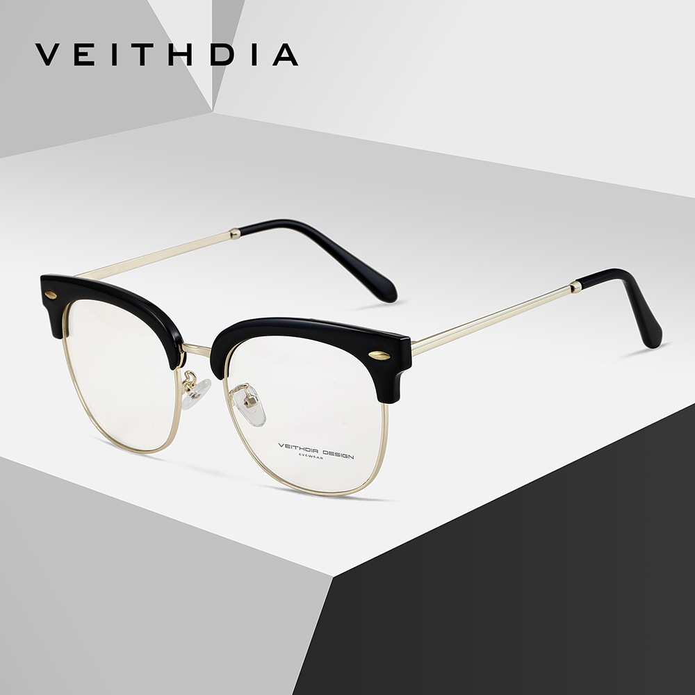 Medio marco de cejas de metal patada a prueba de luz azul marco de espejo de miopía óptica hombres y mujeres punto transfronterizo 1260