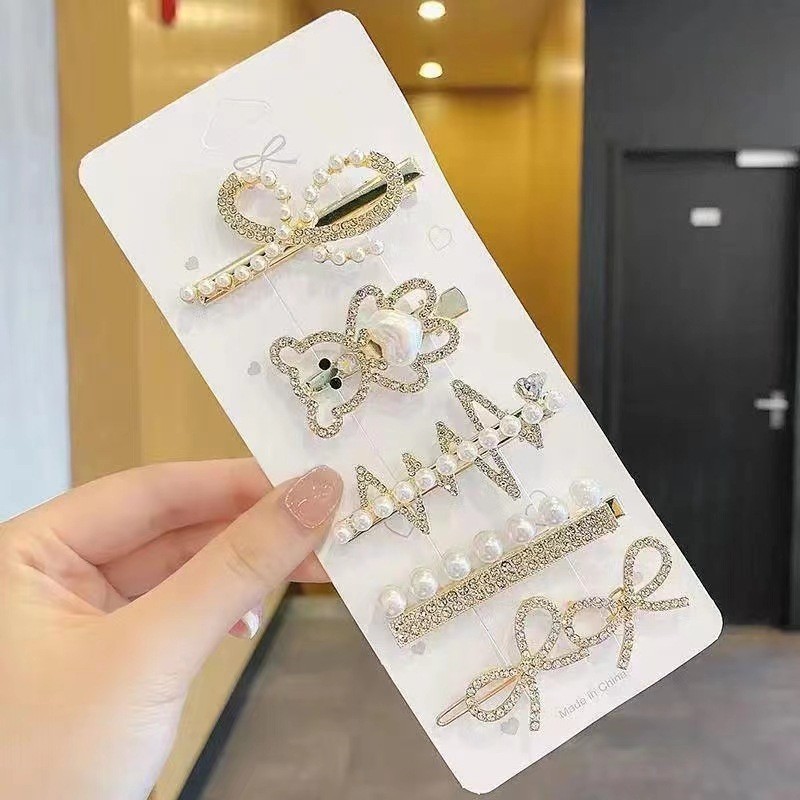 Insドーパミン女の子髪饰り〜ヘアクリップセット7点セット甘くてクールなギャルのヘアクリップ冷たい风カモ口クリップ|undefined