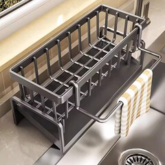 排水ラック家庭用キッチン雑巾収納ラックパンチフリースパイスラック収納シンク蛇口シンク