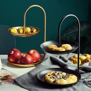 Scandinavian Accessible Luxury Style Fruit Tray Double-Layer Candy Tray Store with Internet Celebrity Creative Modern Home Living Room Snack Fruit Tray