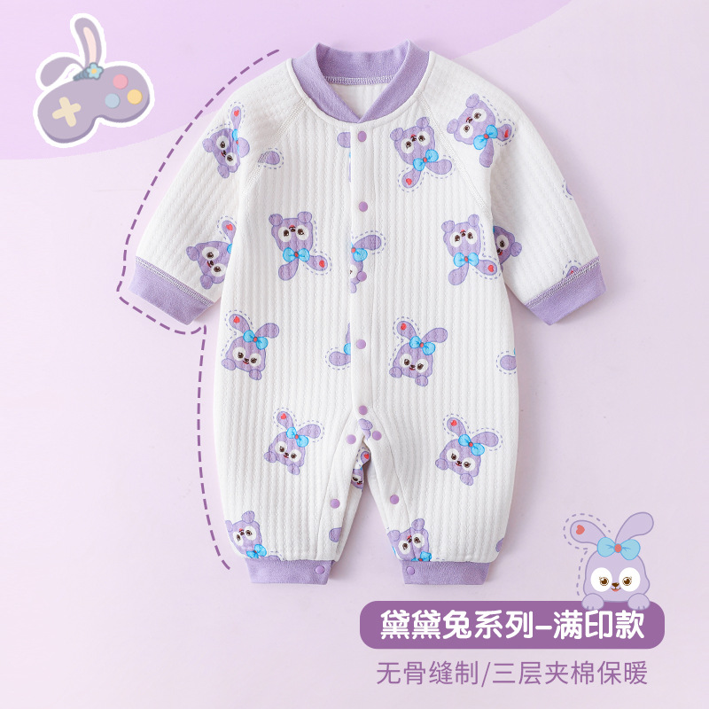 Ropa de otoño e invierno para bebés, monos de algodón puro para bebés, peleles cálidos y adorables de algodón acolchado para niños y niñas, mamelucos para recién nacidos.