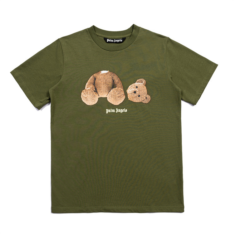 thumbnail for Spring and summer 2022 new palm angel decapitated teddy bear printed loose men&#039s and women&#039s lovers casual short sleeve T-shirt
