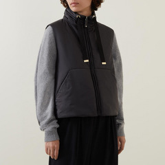 高品質ラクダダウンベスト女性のための 2025 新しいファッション巾着スタンドカラー肥厚ヨーロッパステーションクロスボーダーベスト