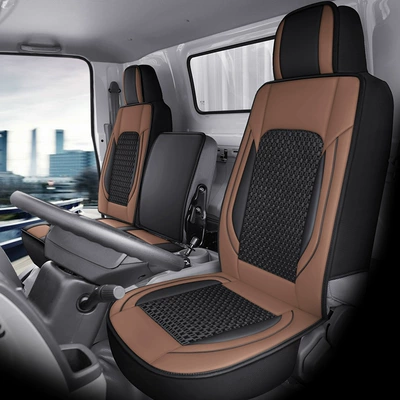 Seat cushion, seat cover, Truck Leather Seat Cushion, Ice - coffee-color-a-set-of-three-passenger-seats-standard-version
