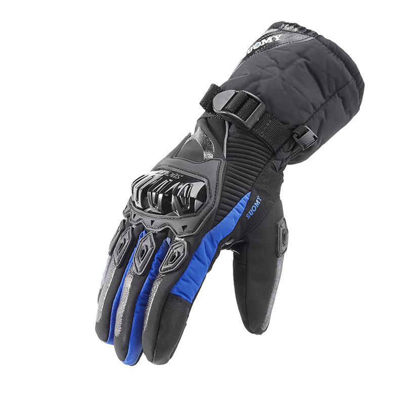 Guantes de moto de invierno impermeable caliente cuatro temporadas montar motocicleta Caballero resistente a la caída fuera de carretera engrosada guantes largos para hombres