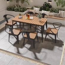 轻奢户外餐桌椅烧烤桌椅组合套装阳台小户型桌子室外防雨饭桌加工