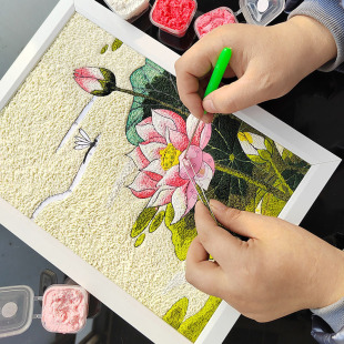 Twenty-Four Solar Terms Paper Pulp Painting Intangible Cultural Heritage DIY Material Package Kidsren's Landscape Decorative Painting Coloring Filling