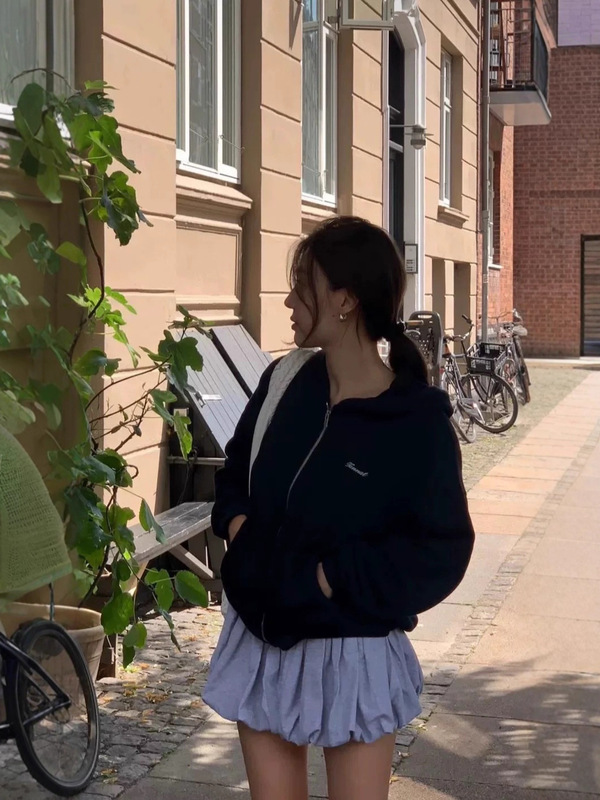 现 韩国设计师tann*t连帽拉链卫衣韩系女装学院风减龄显瘦外套女|undefined