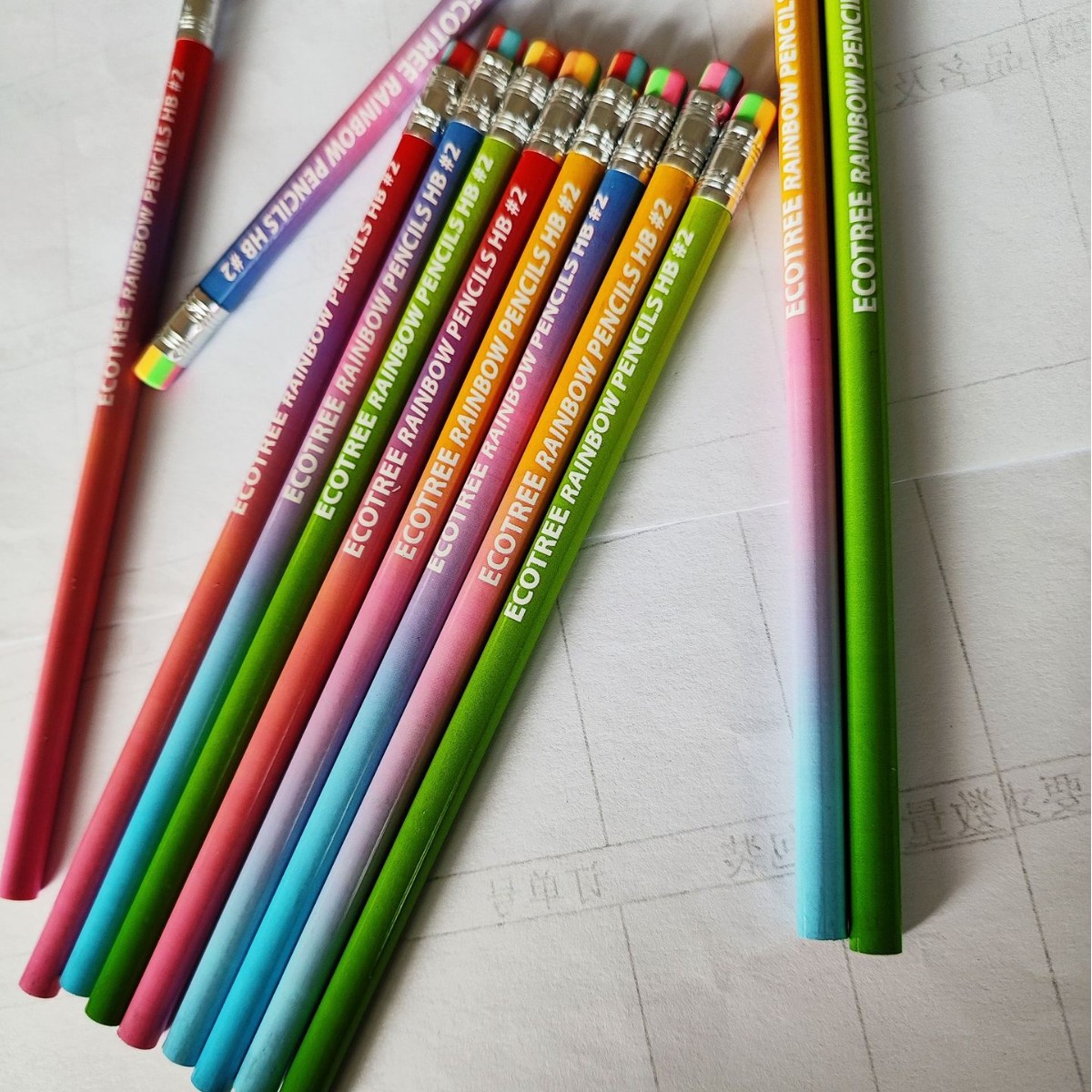 Arco Iris gradiente pluma protección del medio ambiente Jardín de Infantes Escuela Primaria graduación e-commerce transfronterizo e-commerce lápiz de madera personalizado