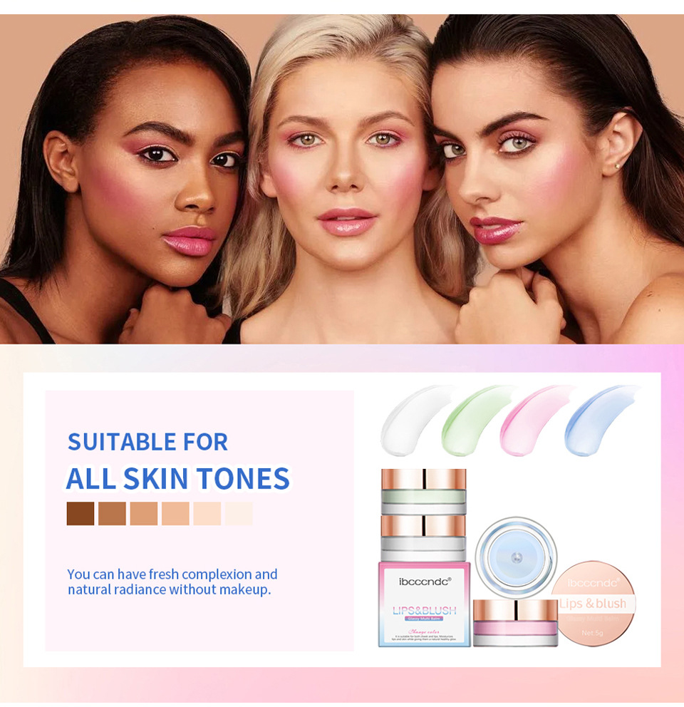 ibcccndc Thermochromic Blush Transparent Color-changing Gel High-Gloss Blush Cream Natural Nude Blush Blush undefined