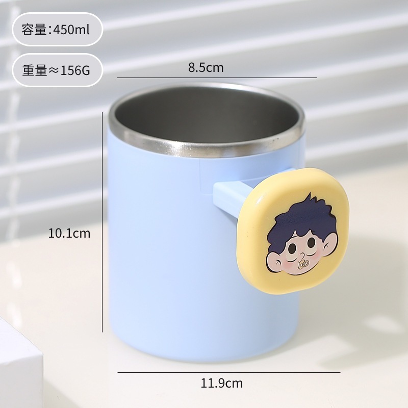 家庭用かわいいカップルステンレス鋼マウスウォッシュカップ漫画歯ブラシカップ学生寮卸売歯ブラシ歯カップ洗浄カップ|undefined