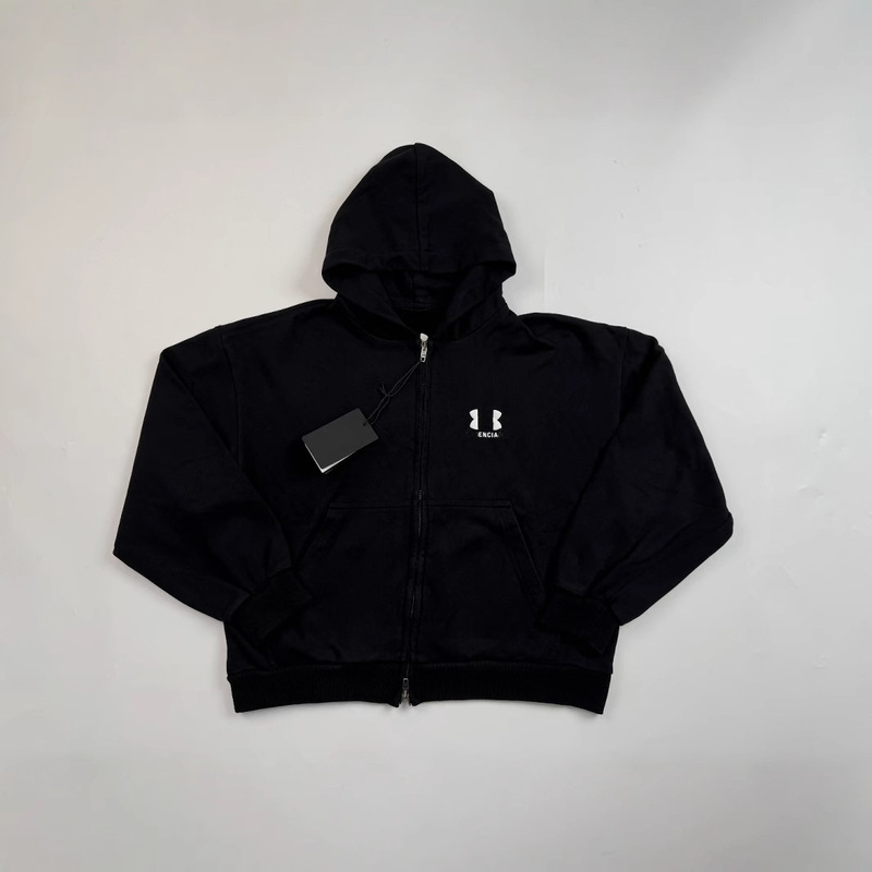 High Version of Paris B's 2024ssUA Embroidered Sweatshirt os Loose Fit Male and Female Couples Same Style Hooded Sweatshirt