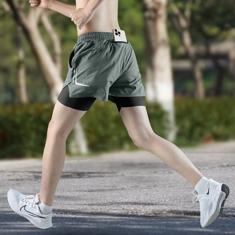 Sports Running Shorts Men's Cycling Marathon Summer Quick-Dry Fitness Equipment Lined with Fake Two-Piece Training Three-Piece Pants Sports Running Shorts Men's Cycling Marathon Summer Quick-Dry Fitness Equipment Lined with Fake Two-Piece Training Three-Piece Pants