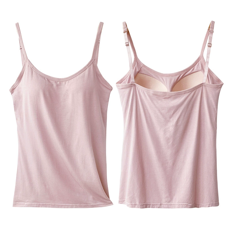 Удлинённая облегающая майка (camisole) женская с вшитыми чашками, больших размеров M–3XL
