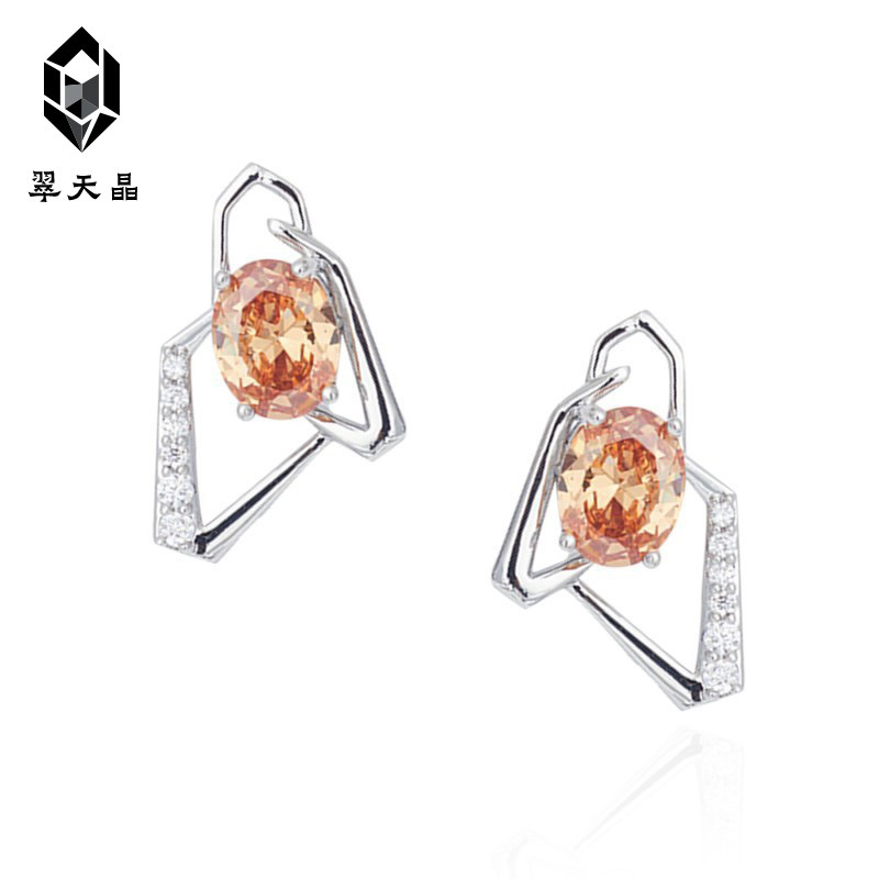 翠天晶 925银 原创浮生为欢耳环女 时尚百搭 高端系列 小红书