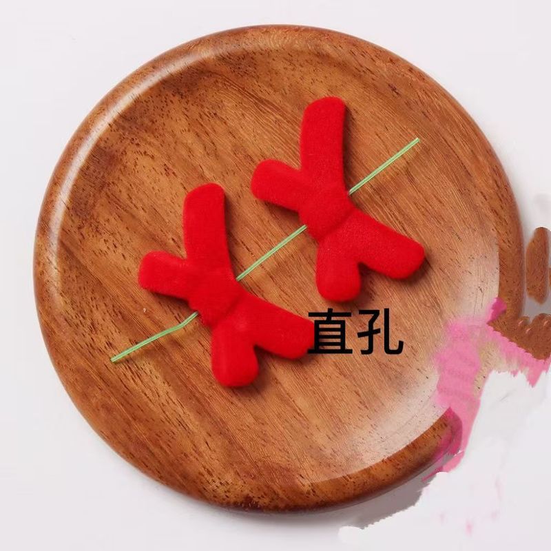 秋冬亚克力植绒红色花瓣花托复古风发簪汉服步摇 diy头饰发饰配件|undefined