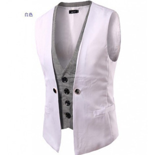 Ebay Men's Vest Jacket Export New Plaid Color Matching Men's Slim Casual Vest Wholesale