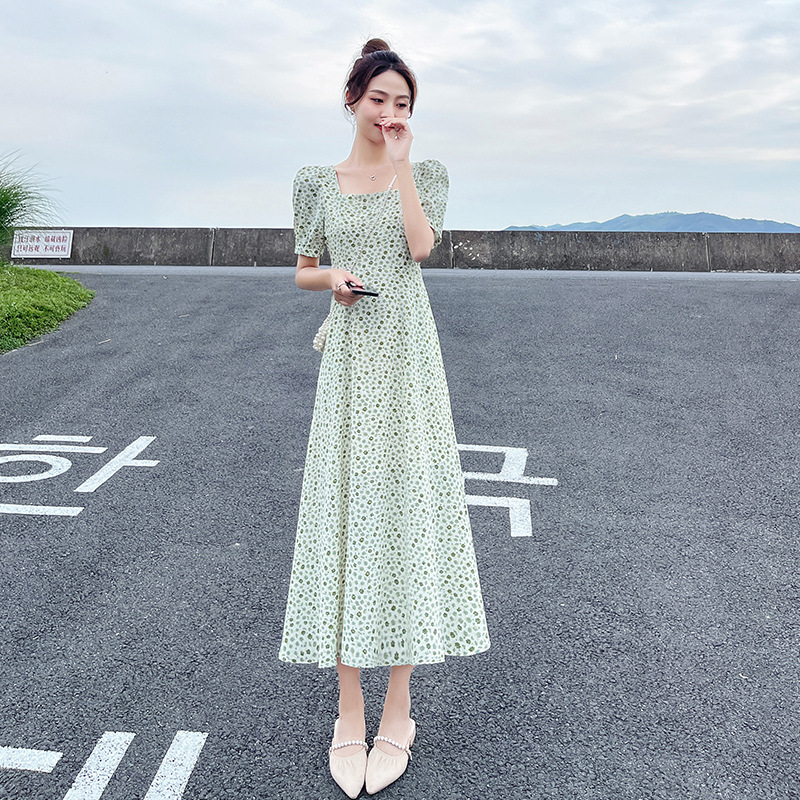 Fashionable fresh shiffon long summer dress