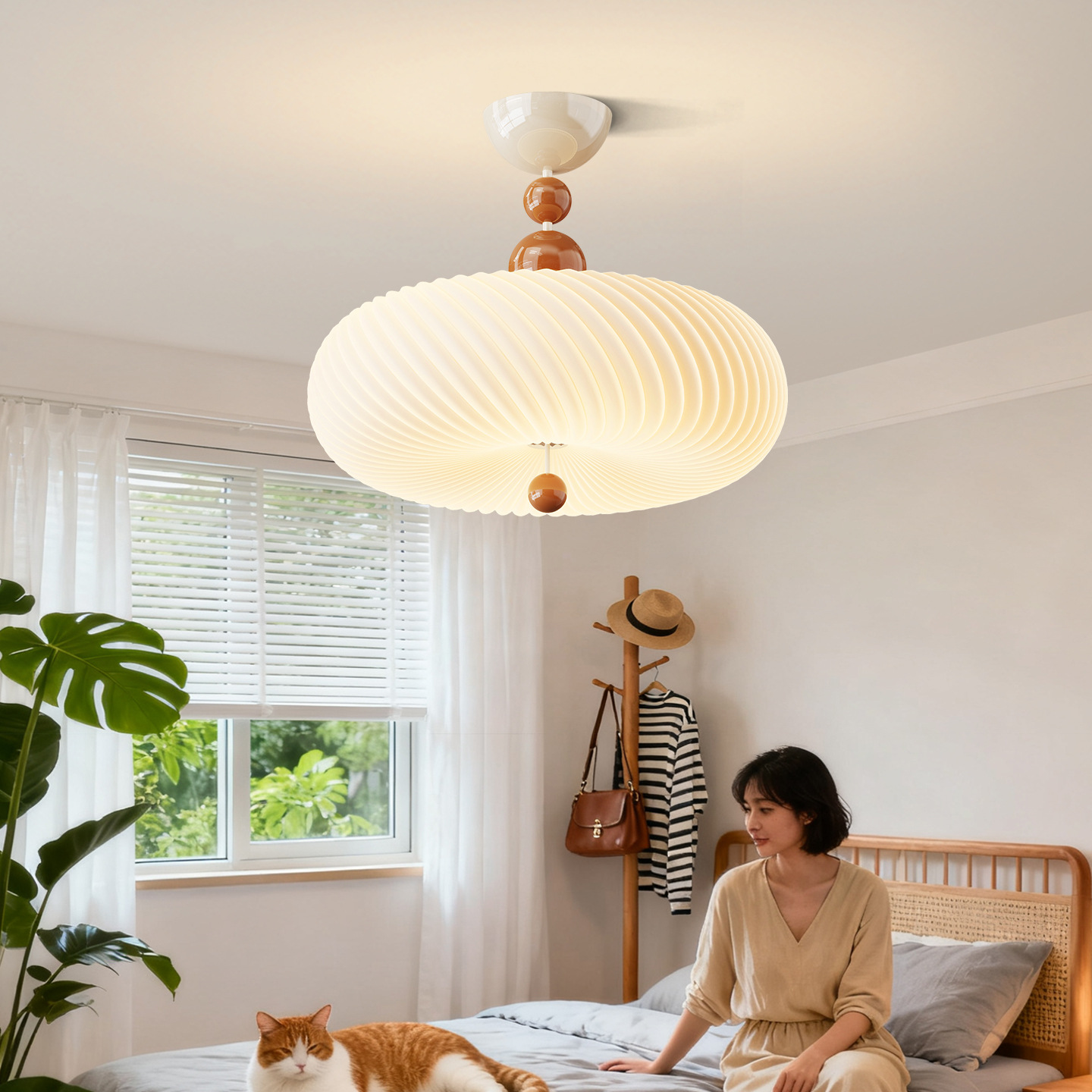 Luz de techo del dormitorio de viento de crema francesa moderna y simple habitación infantil dormitorio principal luz de techo del estudio Zhongshan lámpara 412L