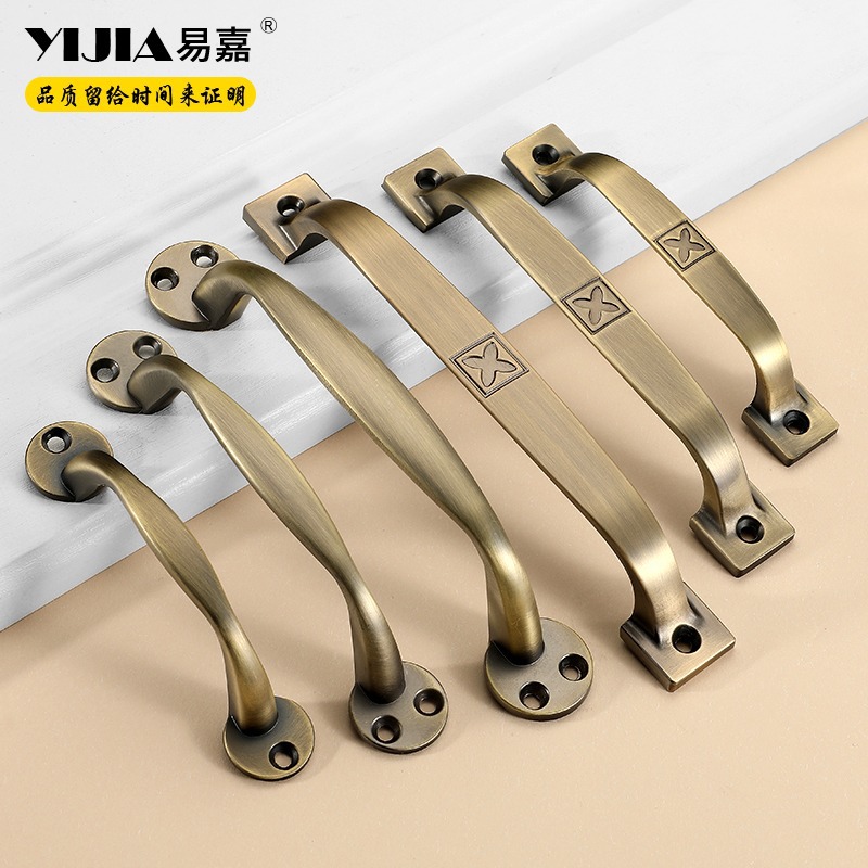易嘉新中式復古推拉門拉手青古銅紅木家具抽屜明裝衣櫃木門把手